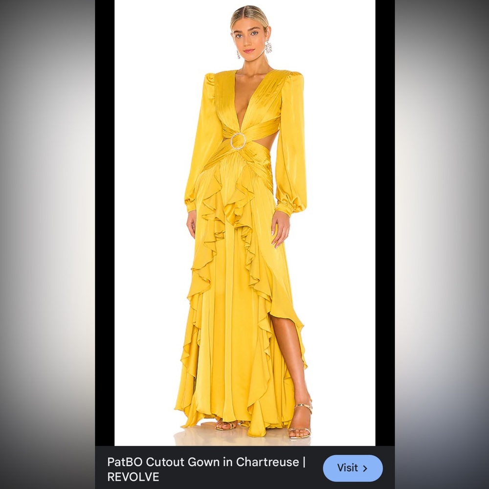 PatBo cut out gown in chartreuse size 4